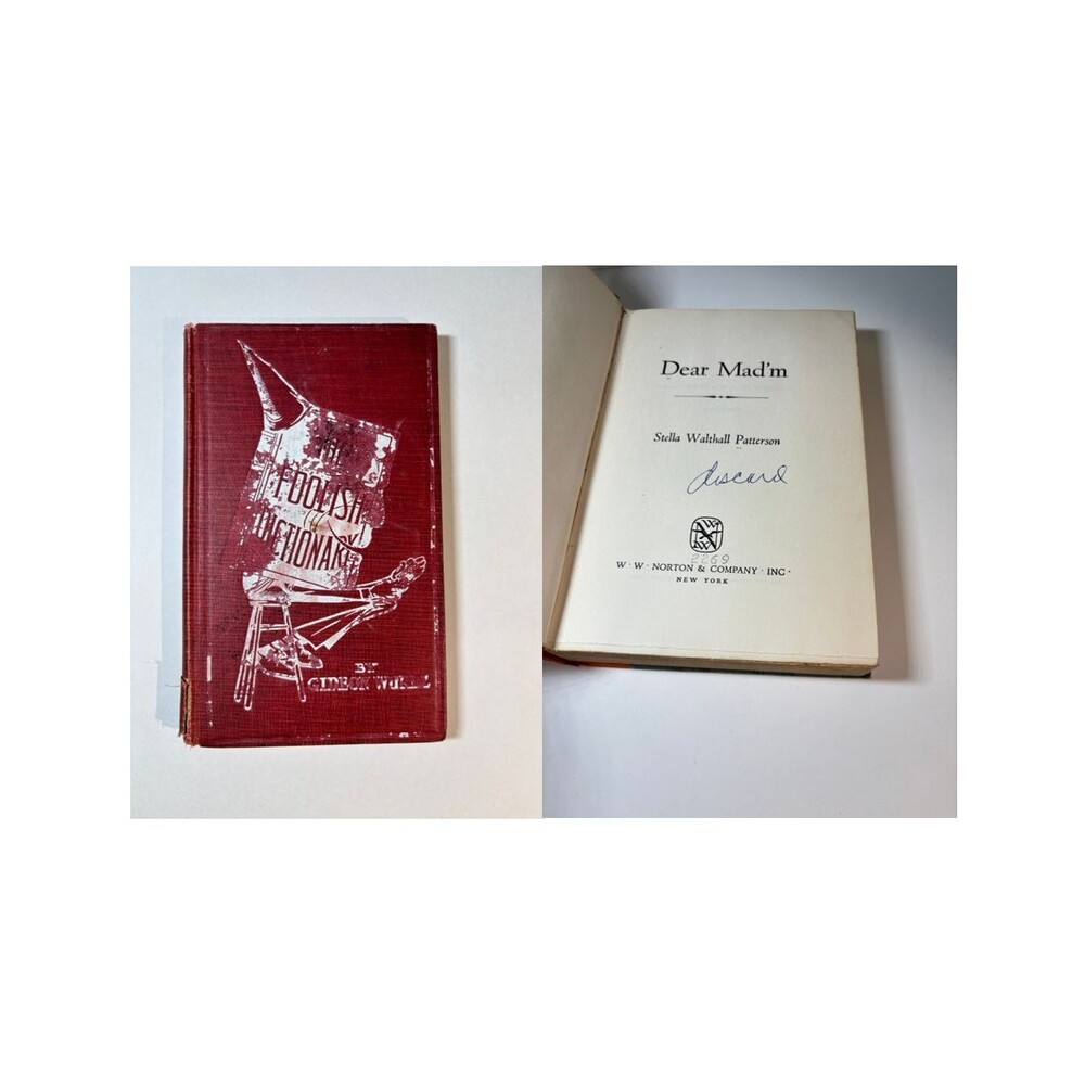 2 Vintage Humor Titles: The Foolish Dictionary 1904, Dear Mad'm 1956 GOOD